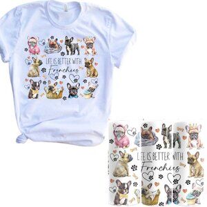 Frenchie Dog Graphic Shirt + 20oz Skinny Tumbler Gift Bundle Matching Gift Set